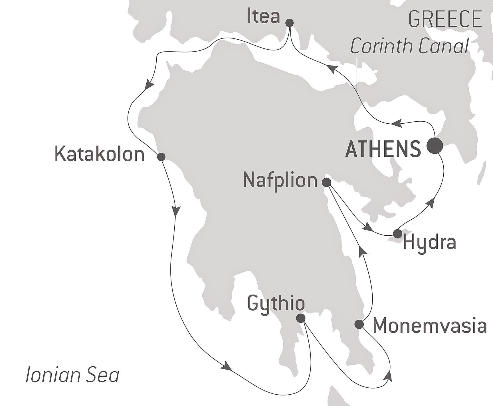 Landscapes and historic sites of the Peloponnese