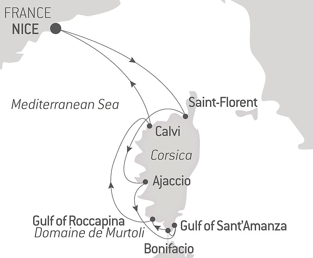 Corsican shores, under Sail Aboard Le Ponant null