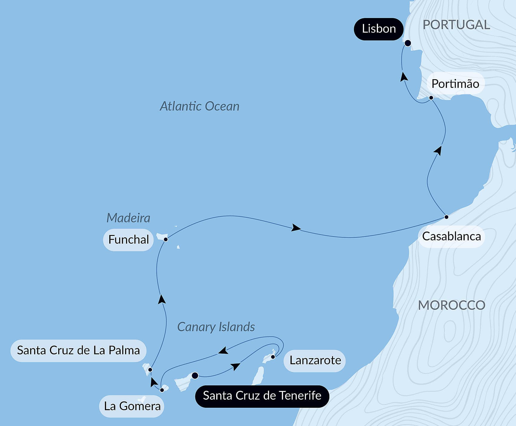 Volcanic islands and historic cities of the North Atlantic